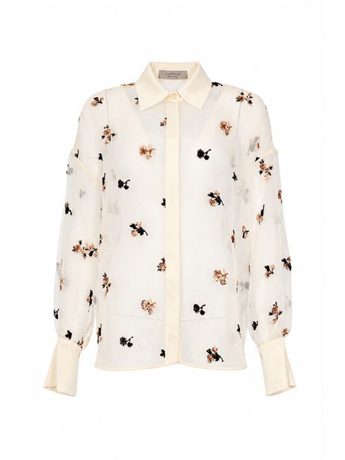 Camicia in organza di seta con ricami D. Exterior | 627563AVOR
